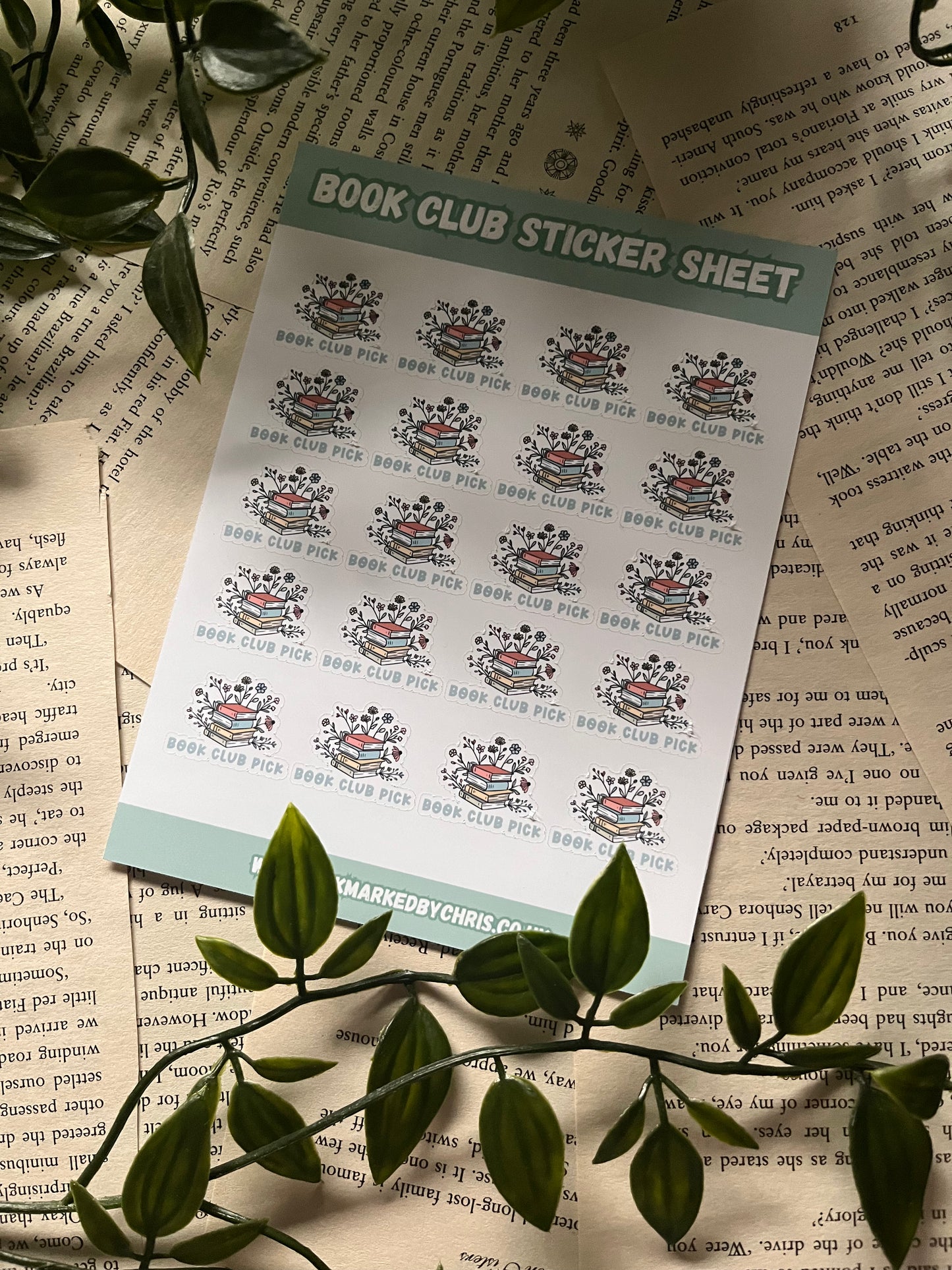 Book Club Pick sticker sheet