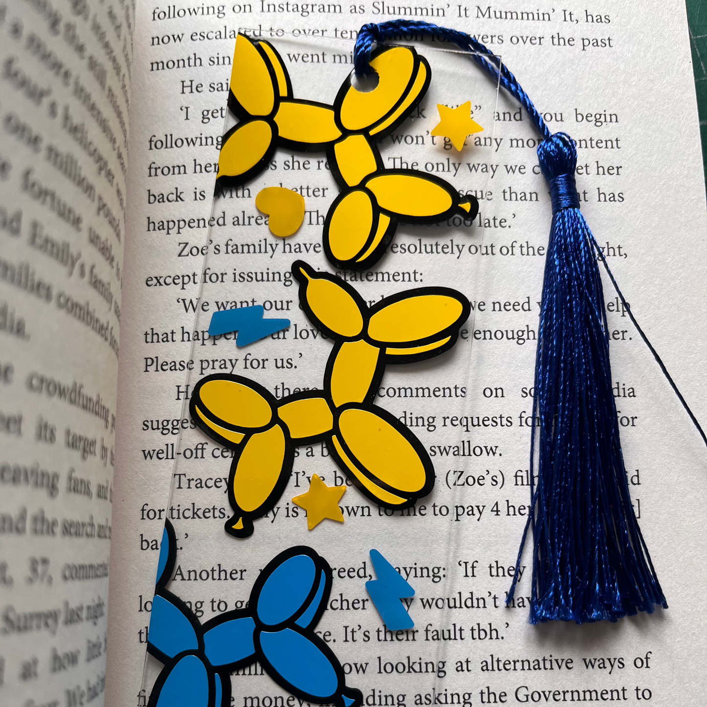 Balloon Animal Acrylic Bookmark