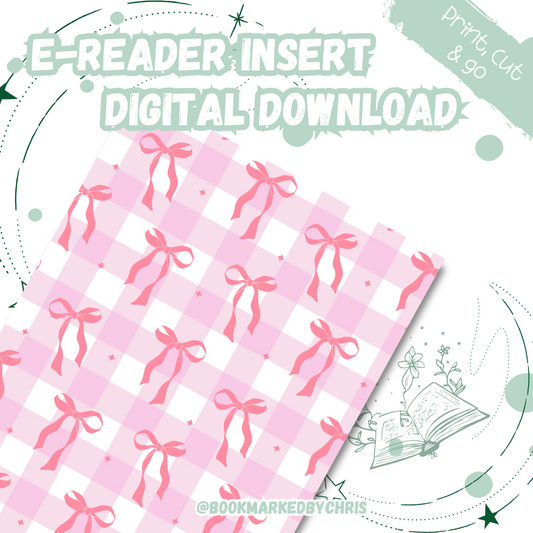 Cute Bows Books  E-reader Digital Insert